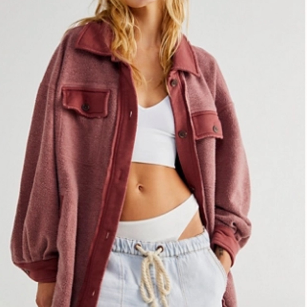 Free People Mauve Oversized Jacket